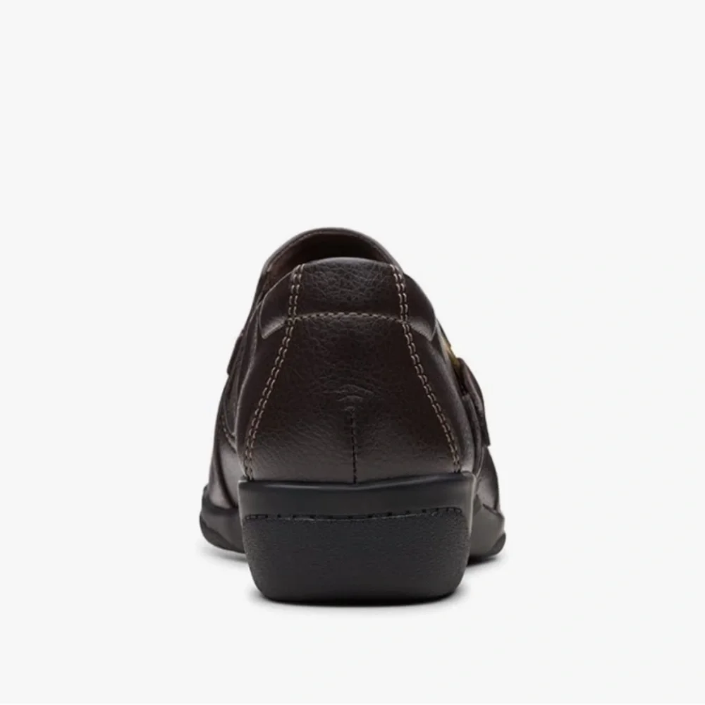 CLARKS CHEYN FAME PUMP LOFTERS DARK BROWN LEATHER 9.5